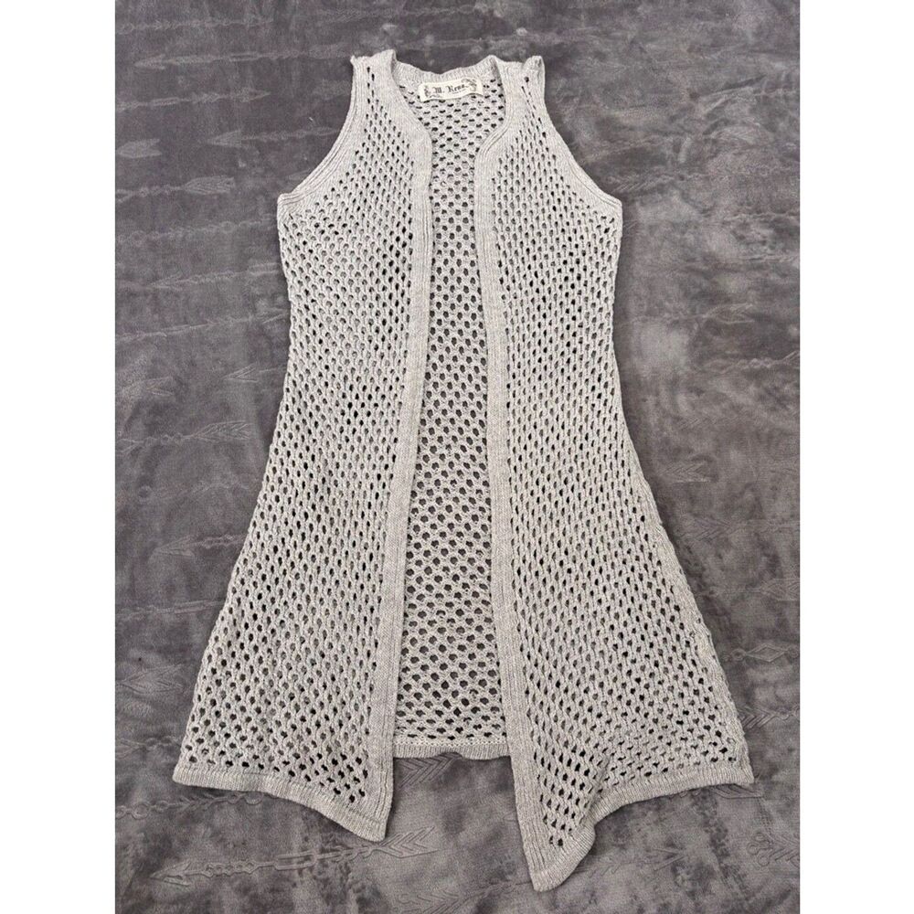 M. Rena Women's Sleeveless Open-Front Cardigan - Grey, Size Small